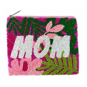 Porte-monnaie perlé fait main éco-responsable Cool Mom avec fermeture éclair, mini pochette pour femme, voyage et maquillage - Product Image 2