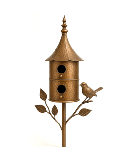 Nichoir à oiseaux vintage en métal, ornement de pelouse pour la décoration de jardin et de patio, nichoir rustique en métal, piquet de jardin décoratif, accessoire de jardin extérieur - Product Image 4