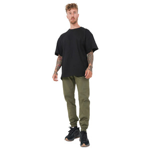 Pantalon cargo décontracté pour homme avec cordon de serrage, coupe ample, devant plat, fermeture éclair, service OEM disponible pour le printemps - Product Image 2