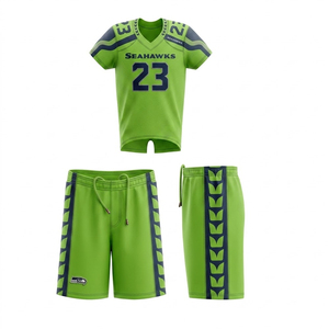 Conjunto de Ropa de Entrenamiento de Fútbol Sublimada Personalizada de Alta Elasticidad, Uniforme Profesional 7v7, Camiseta Deportiva y Pantalones Cortos con Cordón - Product Image 1