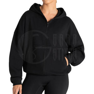 Custom <b>Zip</b> <b>Up</b> Hoodies Women Knitted Zipper Hooded Sweatshirt - Product Image 5