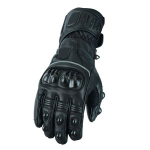 Black Motorcycle Riding <b>Gloves</b> with Hard <b>Knuckle</b> Protection Long Cuff Wrist Strap Full Finger Wholesale OEM - Product Image 2