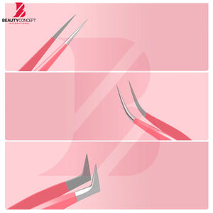 Lot de 3 pinces à épiler roses en acier inoxydable, qualité supérieure, outils de beauté et de précision pour cils, faible MOQ, vente en gros - Product Image 3