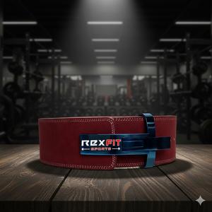 Cinturón de cuero Rexfit Sports para entrenamiento de fuerza, levantamiento de pesas y powerlifting durante el entrenamiento en el gimnasio. - Product Image 2