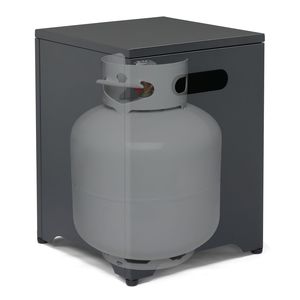 Tavolino da Giardino Quadrato in Acciaio e Gas Nero da 41 cm - Product Image 6