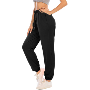 <b>Women's</b> High Waist Black <b>Harem</b> <b>Pants</b> Loose Fit Drawstring Ankle-Length Solid Color Casual Autumn Wear Knitted Polyester - Product Image 6