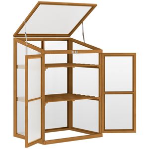 Serra in legno 30''L x 24''W x 44''H, mini fioriera marrone per orto, serre e ambienti da giardino - Product Image 1