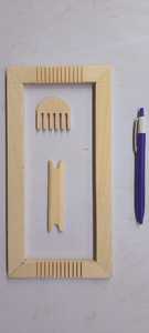 Telar de madera natural hecho a mano para tejer, máquina de tejer a mano DIY, juguete educativo de artesanía, telar de marco de madera para tapices y alfombras - Product Image 5