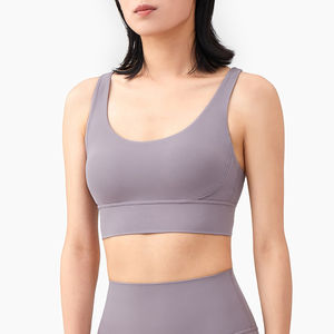 Soutien-gorge de sport pour femme 2026 – Tendance Activewear avec bretelles contrastées, rembourré, court, sexy, dos ouvert, en nylon extensible, léger et doux, idéal pour le yoga - Product Image 5
