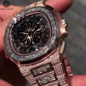 Montre de luxe Charm Jewells en acier inoxydable, cadran de 40 mm, mouvement mécanique analogique, date automatique, chronographe unisexe, boîtier tendance - Product Image 2