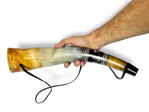 Auténtica Cuerno de Búfalo Natural Pulido Hecho a Mano Estilo Vikingo, Cuerno para Soplar, Artesanía de Patrimonio Cultural - Product Image 4