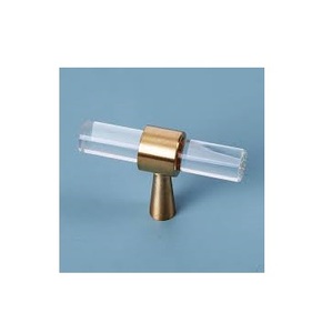 Manijas de Acrílico de Lujo Estilo Europeo, Manija en T, Manija de Acrílico y Latón Hecha a Mano para Puertas y Gabinetes - Product Image 3