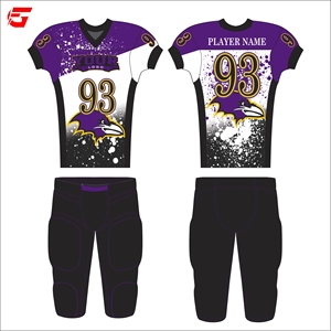 Ensemble d'uniformes de football américain personnalisés, maillot et pantalon sublimés, vêtements d'équipe OEM, fournisseur d'uniformes de match professionnels, fabriqué au Pakistan - Product Image 1