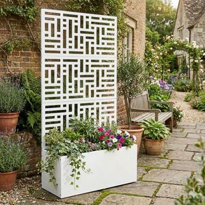 Jardinière en métal de 70 pouces de hauteur avec treillis, bac à plantes en métal pour plantes grimpantes et légumes, pots et jardinières à fleurs - Product Image 2