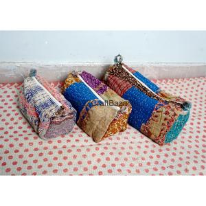 Women's Casual Vintage Tassel Zipper Daily Breathable Eco-Friendly Cotton Kantha Fabric Midi Length Shirt Dress - Product Image 4