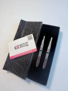 Pince à épiler professionnelle en acier inoxydable argenté de qualité supérieure à pointe inclinée pour sourcils, marque privée, pour l'épilation en salon de beauté - Product Image 4