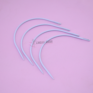 Aiguilles courbées en acier inoxydable de type C pour extensions capillaires, vente en gros, pour l'installation de trames de cheveux - Product Image 1
