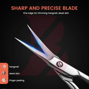 Ciseaux à cuticules professionnels en acier inoxydable avec pointe de précision aiguisée pour manucure, pédicure, soin des ongles et toilettage - Product Image 2