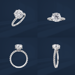 Bague de fiançailles classique en or blanc avec diamant rond brillant de 3 carats pour femme, couleur D, diamant cultivé en laboratoire certifié IGI - Product Image 6