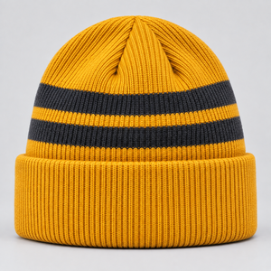 Gorro de punto de moda con aislamiento térmico, tela suave, ajuste cómodo, logotipo personalizado bordado para uso en exteriores con clima frío. - Product Image 5