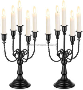 Candelabros de hierro forjado para uso en suelo o mesa con amuleto artesanal perfecto para reuniones acogedoras o casas de estilo vintage - Product Image 4