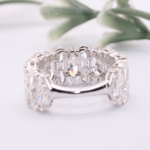 Luxury Wide Marquise Pear Cut Lab Grown Diamond Eternity Band White Gold Multi <b>Row</b> Cluster Wedding Ring Fine Jewelry Women E - Product Image 4