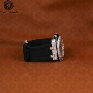 Montre chronographe de luxe Charm_Jewells en acier inoxydable 45 mm, analogique, mécanique, verre saphir, mode homme - Product Image 4