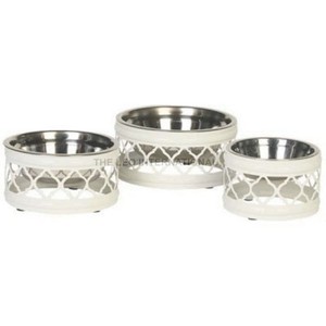 Juego de 3 Comederos Exclusivos para Mascotas, Estilo Deluxe de Lujo, Acero Inoxidable, Plato Redondo para Perros y Gatos - Product Image 3