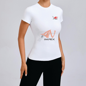 Solid Color T-shirt Quick-drying Tight Yoga Wear Short-sleeved Fitness <b>Top</b> Outdoor Running Sports Clothes Women - Product Image 5