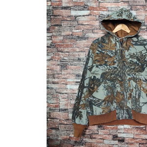 Sudadera con capucha unisex personalizada de algodón con camuflaje y forro polar, cortavientos, con cremallera, de invierno, de 2 piezas, estilo urbano, con bolsillos, de gran peso y oversize. - Product Image 4