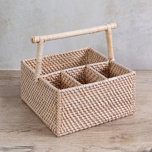 Panier à couverts en rotin, porte-couverts, organiseur de couverts, prix compétitif, accessoire de table à manger - Product Image 1