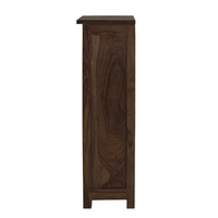 Mini-armoire de rangement en teck sculpté à la main, style rustique, pour entrée, hôtel, salon, bibliothèque, 4 étagères, pour la maison