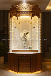 Mandir Tradicional del Sur de la India de Estilo Ashtalakshmi, de Madera de Teca, con Cajones, Hecho a Mano, para el Hogar - Product Image 6