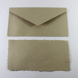 Carte de vœux personnalisée professionnelle, enveloppe cadeau, papier recyclé fait main, 250 g/m², bord festonné, avec enveloppe assortie - Product Image 2