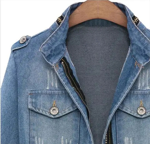 Custom Denim <b>Jacket</b> Fashion Style Casual Distressed Jean <b>Jacket</b> for Men Ripped Sports Denim <b>Trucker</b> <b>Jackets</b> - Product Image 5