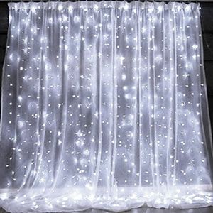 Luci a tenda USB con 300 LED, 3x3 metri, 8 modalità di illuminazione, luci fatate per matrimoni - Product Image 3