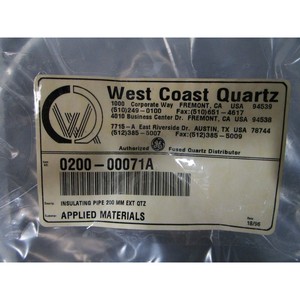 Tuyau isolant AMAT 0200-00071 200 MM EXT QTZ - Équipements et pièces semi-conductrices de renommée mondiale à la confiance de la communauté - Product Image 1