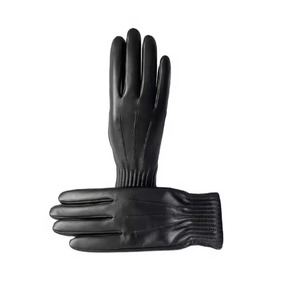 Leather Breathable <b>Touch</b> <b>Screen</b> <b>Gloves</b> Wrist Length Outdoor Plain Style Thermal Winter Daily Use Unlined Maroon - Product Image 3