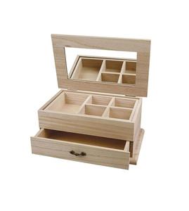 Wooden Jewelry <b>Organizer</b> Box with Natural Wood Finish for Accessories Storage - Product Image 5