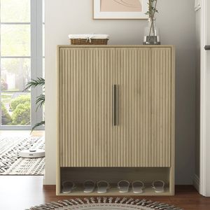 Mobiletto Moderno in Legno per Scarpe con Ripiani Regolabili, Organizzatore per Ingresso, Corridoio e Soggiorno - Product Image 2