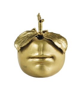 Estatuilla de manzana dorada hecha a mano, escultura artística de fruta, estatua decorativa, adorno dorado de lujo, decoración del hogar, pieza de exhibición moderna - Product Image 1