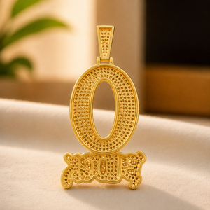VVS1 Round Brilliant Diamond Yellow <b>Gold</b> Plated Charm <b>Pendant's</b> Moissanite Hip Hop Unisex Jewelry - Product Image 3