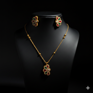 Collar de Oro Antiguo de 22K con Sello BIS - Joyería India Tradicional Hecha a Mano en AU916 - Product Image 3