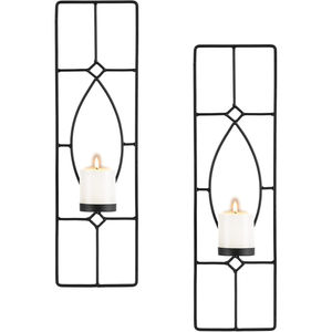 Juego de 2 Portavelas de Pared de Metal Dorado, Modernos Portavelas Geométricos de Hierro para Velas de Té, para Sala de Estar - Product Image 6