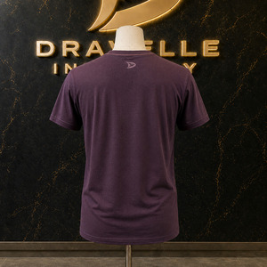 Dravelle Industry <b>Men</b>’s Dark Plum Y2K Cyber Butterfly Graphic T-Shirt, Slim Fit Cotton-<b>Stretch</b> Rhinestone Tee - Product Image 2