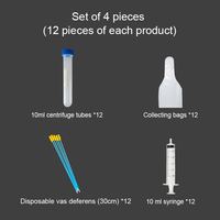 Kit d'insémination artificielle pour chiens : seringues vétérinaires jetables de 5 ml et 10 ml, tubes à centrifuger, sacs de collecte, cathéters d'insémination