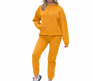 Ensemble de survêtement d'hiver en molleton de coton grande taille respirant à séchage rapide deux pièces pour fitness et jogging, personnalisable avec logo, vente en gros - Product Image 5