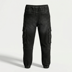 <b>Mens</b> Casual Denim Jogger Pants-Cotton/Poly <b>Stretch</b> Blend Baggy Fit Drawstring Closure Zippers & Private Label Available - Product Image 2