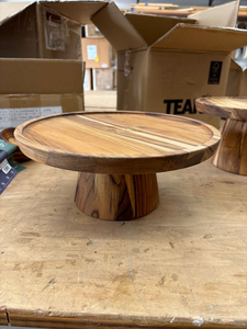 Soporte para Pastel de Madera Ecológico Hecho a Mano, Estilo Rústico, Resistente al Calor, Apto para Lavavajillas, para Postres Caseros Profesionales - Product Image 1