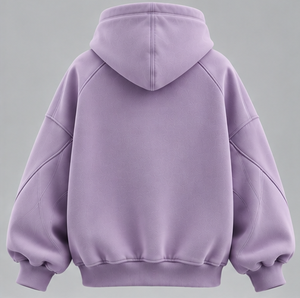 Men's Oversized <b>Hoodie</b> Sleeve Pullover Sweatshirt Solid Casual Drawstring Kangaroo Pocket Purple - Product Image 3